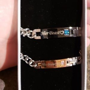 Couples beauty and the beast bracelets